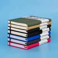 Carnet personnalisé beige A5 avec couverture en tissu vintage, reliure cousue, 100 feuilles, avec logo