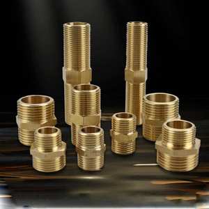 Adaptador de Rosca Directa de 1/4/6/1 Pulgada para Tuberías de Agua, Latón Puro, Conector de Rosca Doble Macho, Adaptadores y Conectores - Product Image 1