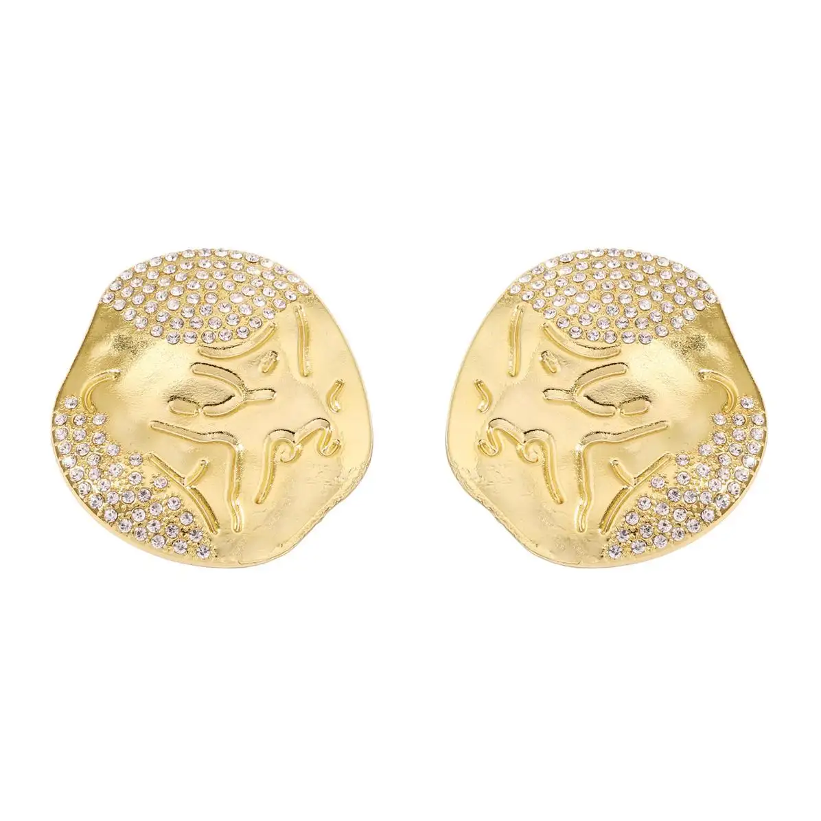 Stud Earrings Studs Crystal Earing Designer Fashion 14 18K Gold Plated African Making Korean Bow No Hole Earrings