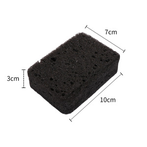 5 pièces emballage éponges à récurer anti-rayures pour laver la vaisselle éponges en vrac noires éponges de pâte de bois de cellulose de cuisine - Product Image 4