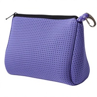 Grande trousse de maquillage tendance avec fermeture éclair - Trousse de toilette imperméable, sac de sport en néoprène avec fermeture éclair