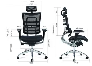 JNS801 Modern Design High Back Solid Aluminum Frame Construction Mesh Ergonomic Office Chair With Lumbar For Boss Use