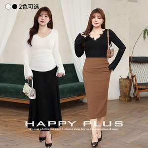 <b>Lace</b> Trimmed V Neck Long Sleeve Fitted <b>Top</b> Women Ink <b>Black</b> Cotton Knit Solid Color Plus Size N9059 - Product Image 5