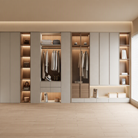 Armoire moderne écologique, dressing multifonctionnel, casier, bois massif, finition acrylique/laquée, tiroir coulissant, charnière