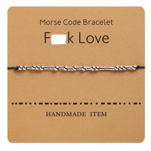 SC Giáng Sinh Vui Vẻ Thẻ Vòng Đeo Tay Quà Tặng Vui BFF Vài Vòng Đeo Tay Handmade Cảm Hứng Chữ Morse Mã Vòng Đeo Tay Cho Phụ Nữ - Product Image 4