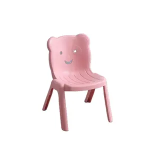 Bear cartoon striped child sitting chair plastic furniture indoor kindergarten children dining plastic chair