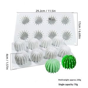 แม่พิมพ์เค้กมูสกระบองเพชร Tangchu สำหรับทำขนมหวานสไตล์ฝรั่งเศส ช็อกโกแลต พุดดิ้ง เทียนหอม ใช้กับเตาอบได้ บรรจุแยกชิ้น - Product Image 5