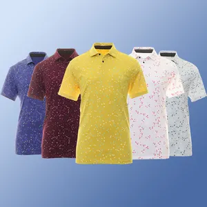 2024 Design All Over Print Moisture Wicking Quick-Dry Short Sleeve Casual Polo Shirts for Men