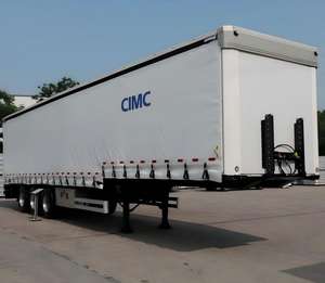 Semi-remorque de transport de marchandises CIMC à 3 essieux, 40 pieds, charge lourde de 80 tonnes, avec rideaux latéraux, caisse sèche - Product Image 1