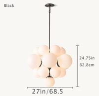 Elégante suspension boule de verre en laiton blanc chaud pour hôtel de taille moyenne maisons mobiles restaurants bureaux espaces de chambre courant alternatif