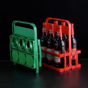 Tùy Chỉnh Đầy Màu Sắc Chai Nhựa Có Thể Gập Lại Rượu Vang Giá Cup Chủ Biểu Tượng Tùy Chỉnh Nhựa <span class=keywords><strong>6</strong></span> Gói Bia Chai Tàu Sân Bay - Product Image 2