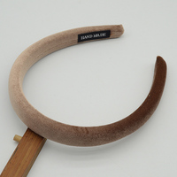 Bandeaux en plastique recouverts de tissu Pleuche de 2cm Bandeaux en velours pour fille Cerceaux pour cheveux pour femmes Accessoires de cheveux d'hiver faits à la main