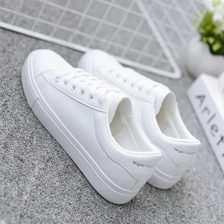2022 New Styles PU Leather Ladies Flat Casual Sport Women Sneakers walking style shoes