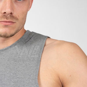 2025 nueva llegada de los hombres sin mangas de algodón lavado a la piedra/poliéster de secado rápido ropa de gimnasio entrenamiento deporte estilo muscular camiseta sin mangas - Product Image 6