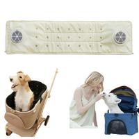 Anjuny Tapis rafraîchissant et lit-coussin pour animaux de compagnie, pour l'extérieur et l'été, avec ventilateur pour poussette, imperméable, amovible, lavable, et coussin lombaire pour siège
