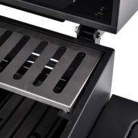 2025 HOT 3 + 1 Brûleurs Propane Noir Barbecue Grill Trolley, Barbecue Grills À Gaz Avec Table D'appoint Et Brûleur Latéral