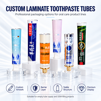 Tubes d'emballage en aluminium et plastique pour dentifrice, personnalisés avec impression UV, bouchon à vis anti-fuite, format voyage 10g, contenants pour soins bucco-dentaires