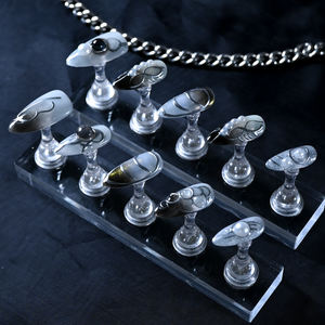 Uñas postizas de acrílico de lujo al por mayor, precio de fábrica, cortas, almendradas, cobertura completa, hechas a mano, con pedrería de estrellas, color negro. - Product Image 3