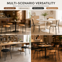 Chaise de salle à manger moderne nordique en noyer courbé avec assise rembourrée en PU, chaise d'appoint empilable en contreplaqué de style mid-century pour restaurant et maison