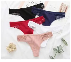 Women's Lace Thongs 1XL-3XL Plus Size Underwear Lingerie Intimate Pants Cotton G-string Sexy Panties Low Waist Briefs Tangas