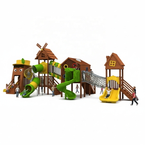 Grande tour en bois de haute qualité, jeux d'amusement pour enfants, installations d'amusement, toboggans extérieurs, équipement de jeux de terrain de jeux - Product Image 1