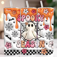 Gobelet isotherme droit personnalisé en usine de 20 oz – Ambiance automne, citrouille, saison effrayante, cadeaux d'Halloween, tasse de voyage pour café