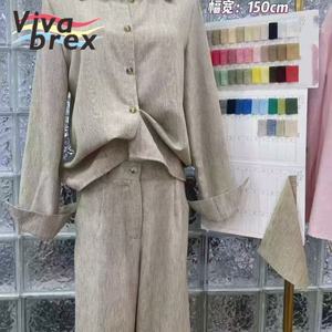 Tela de Lino 100% Ecológica Ligera de 160 g/m², Estilo Chambray Bicolor, Teñida con Hilo Suave, para Vestidos, Sofás, Niños - Product Image 1