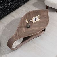 Meubles en bois d'intérieur de haute qualité, magnifique ensemble de table basse, table centrale en bois colorée en forme de feuille