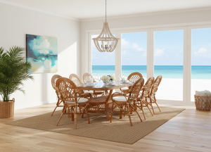 Juego de Comedor JAVA, Juego de Comedor Tradicional y Confortable con Mesa Larga de Indonesia para Hoteles, Villas y Muebles para el Hogar - Product Image 4