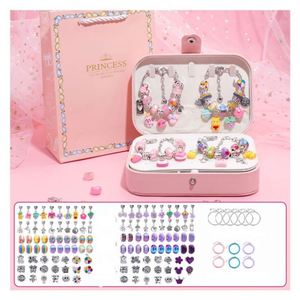 Premium Educational DIY Girls <b>Plastic</b> Fantasy Sci-Fi Jewelry Set Colorful <b>Beads</b> Fashion Charms Double-Layer Jewelry Box - Product Image 5