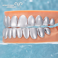 Grillz personnalisé en or poli 10K 14K 18K et argent sterling 925 Accessoires hip-hop à la mode pour hommes et femmes