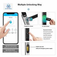 Cerradura Inteligente Deslizante para Puerta con Huella Dactilar TTLock, Impermeable, con Desbloqueo por Contraseña/Tarjeta/Llaves, Material de Aleación de Aluminio