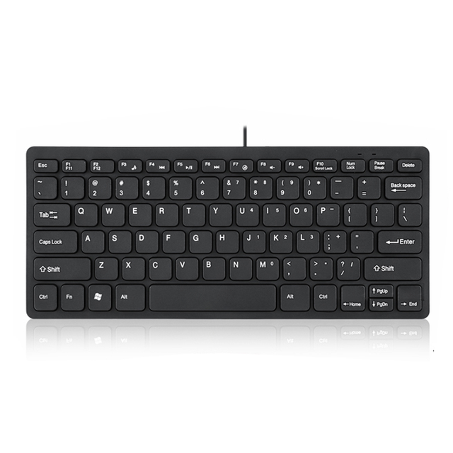 New Portable and Compact Wired Slim Mini 87-Key Chocolate Ergonomic Multimedia Keys USB Keyboard for Tablet