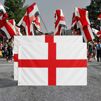 Drapeau d'Angleterre 5x3 pieds, croix de Saint George, drapeaux nationaux en polyester durable avec œillets pour les fans de football, décorations, événements sportifs