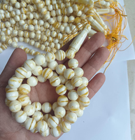 45 Butir Tasbih Imitasi Amber Rusia, Butiran Doa Bermotif Marmer, Tasbih Oval untuk Ibadah Islam & Hadiah Idul Fitri
