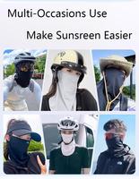 Masque facial de protection d'été en soie glacée, polyester et élasthanne, avec fixation auriculaire, protection du cou, protection solaire UPF 50+, protection UV, respirant