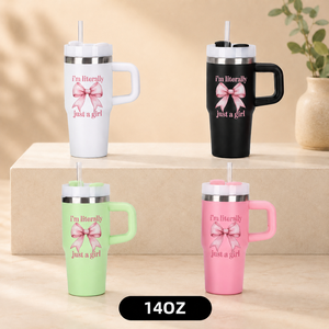 Custom Logo 16oz Stainless Steel <b>Double</b> <b>Wall</b> Vacuum Insulated Tumbler with Straw Leak-Proof Lid & Handle BPA Free Business Gift - Product Image 5