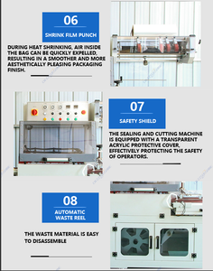 Machine d'emballage sous film rétractable, contrôle PLC, scellage automatique, collage, emballage de boîtes en papier, fonctionnement facile pour l'emballage de sachets alimentaires - Product Image 5