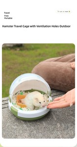 Piccola gabbia per animali domestici in plastica per animali da compagnia portante portatile da esterno da viaggio gabbia per criceti con manici forcc <span class=keywords><strong>rat</strong></span> criceto - Product Image 5