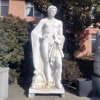 Statue en marbre de Centaure marin sur mesure portant la pierre de Silenus, statue masculine