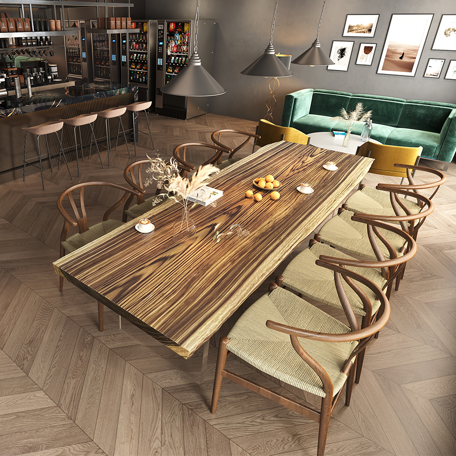 Твердый столешница, художественная мебель, деревянная плита, обеденный стол для большой семьи