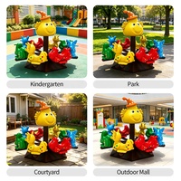 Manège pour enfants à 8 places en métal et plastique, carrousel de parc d'attractions extérieur pour hôtel de villégiature