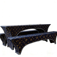 Vente en gros Nappe personnalisée en polyester noir rectangle de 4 pieds Nappe ajustée une pièce faite à la main pour la fête à la maison Type de motif solide