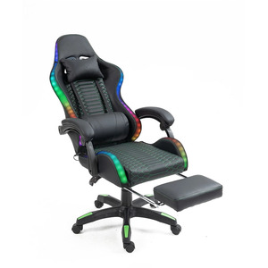 Venta al por mayor OEM colorido RGB LED luces <span class=keywords><strong>Razer</strong></span> verde Racing Gaming <span class=keywords><strong>silla</strong></span> ajustable reclinable <span class=keywords><strong>Gamer</strong></span> sillas de oficina con reposapiés - Product Image 6