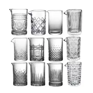 Lead-free Bar Bartender Martini Shaker Stirring Transparent Crystal Drinking Glasses Cup Thick Bottom Mixing Glass Cocktail