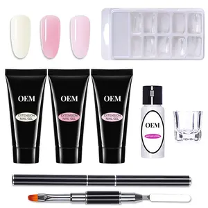 private label acrylic nail start set gel nail extension poly gel kit with uv lamp