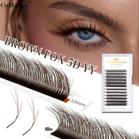 CoMango Fox 5D Y Shape Multi-layer Natural Volume Vegan Brown Eyelash Extension 8-15mm Effet Eyeliner Cils