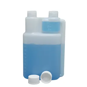 Chamber Plastic Bottle New Design 600ml 20oz Fuel Mixing Bottle Plastic Dual Chamber Dispenser Bottle With Dosing Chamber