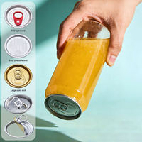Canette transparente en PET, canette à boisson transparente 250 ml 500 ml, canettes en plastique de qualité alimentaire avec couvercle facile à ouvrir en aluminium, logo personnalisé