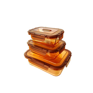 Boîte à lunch bento en verre borosilicate résistant à la chaleur, utilisable au micro-ondes, avec couvercle en PP et joint en silicone - Product Image 6